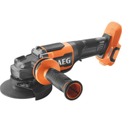 Smerigliatrice 125mm 18V brushless 'full security', 9000 giri/min, impugnatura antivibrazione, interruttore 'uomo morto', avviamento dolce, freno a