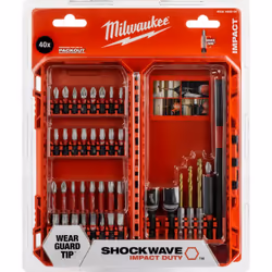 Milwaukee Schlagbohr- und Bit-Set 40-tlg. Serie: Shockwave Impact Duty Originalprodukt des renommierten Unternehmens Milwauke ...