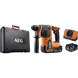 Trapano a percussione senza spazzole sds+ da 18V (bbh 18BL) + 2 batterie da 5Ah + caricabatterie + valigetta (BBH18BL2-502C) - AEG