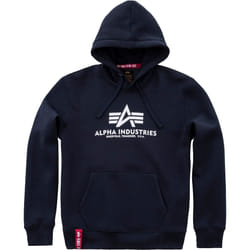 Alpha Industries Basic Felpa con cappuccio, blu, dimensione M per uomo