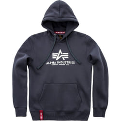 Alpha Industries Basic Felpa con cappuccio, grigio, dimensione S per uomo