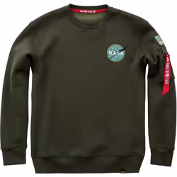 Alpha Industries Space Shuttle Felpa, verde, dimensione XS per uomo