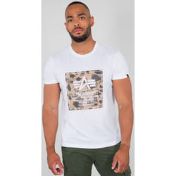 Alpha Industries Camo Block Maglietta, bianco, dimensione S per uomo
