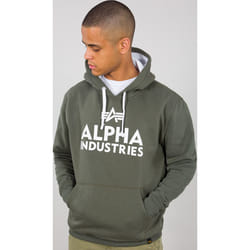 Alpha Industries Foam Print Felpa con cappuccio, verde, dimensione XS per uomo