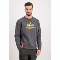 Alpha Industries Basic Felpa, grigio-giallo, dimensione S per uomo