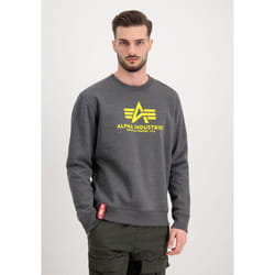 Alpha Industries Basic Felpa, grigio-giallo, dimensione S per uomo