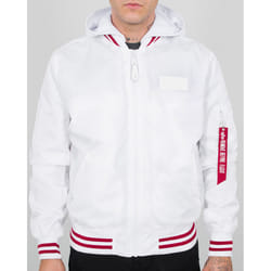 Alpha Industries MA-1 TT Hood Defense Giacca, bianco, dimensione XL per uomo