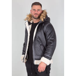 Alpha Industries B3 FL Hooded Giacca, nero, dimensione L per uomo