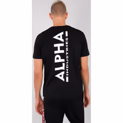 Alpha Industries Backprint Maglietta, nero, dimensione M per uomo