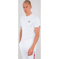 Alpha Industries Backprint Maglietta, bianco, dimensione L per uomo