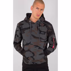 Alpha Industries Back Print Camo Felpa, nero-multicolore, dimensione XS per uomo