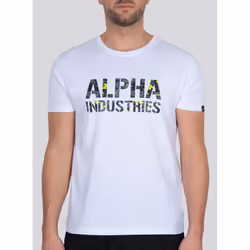 Alpha Industries Camo Print T-shirt, nero-bianco, dimensione 3XL per uomo
