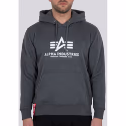 Alpha Industries Basic Felpa con cappuccio, grigio, dimensione L per uomo