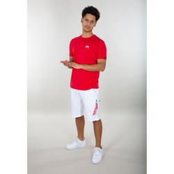 Alpha Industries Backprint Maglietta, bianco-rosso, dimensione S per uomo