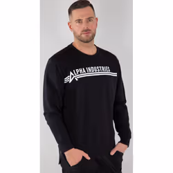 Alpha Industries Pullover, nero-bianco, dimensione XL per uomo