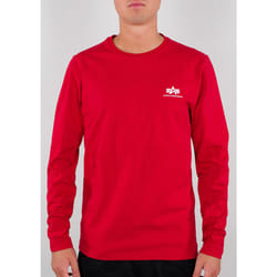 Alpha Industries Back Print Heavy Camicia Longsleeve, bianco-rosso, dimensione S per uomo
