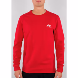 Alpha Industries Back Print Heavy Camicia Longsleeve, bianco-rosso, dimensione S per uomo