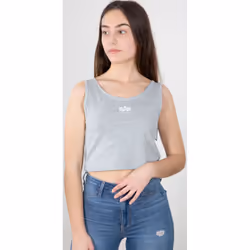 Alpha Industries Basic Crop SL Canottiera da donna, grigio, dimensione L per donne