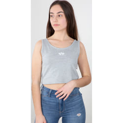 Alpha Industries Basic Crop SL Canottiera da donna, grigio, dimensione L per donne