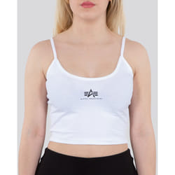 Alpha Industries Basic Crop SL Top da donna, bianco, dimensione L per donne