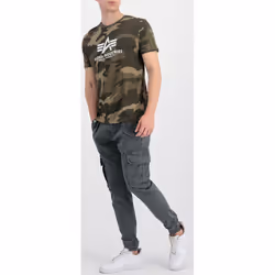 Alpha Industries Basic Camo Maglietta, verde, dimensione XS per uomo