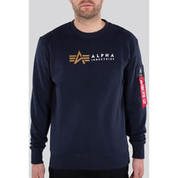 Alpha Industries Label Pullover, blu, dimensione M per uomo