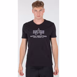 Alpha Industries Basic Embroidery Maglietta, nero-bianco, dimensione S per uomo