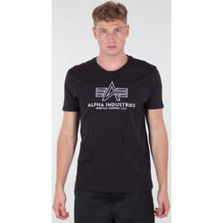 Alpha Industries Basic Embroidery Maglietta, nero-bianco, dimensione S per uomo