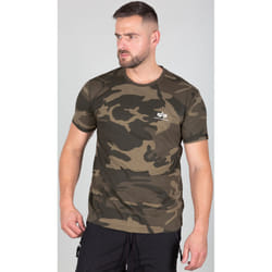 Alpha Industries Backprint Camo Maglietta, multicolore, dimensione S per uomo