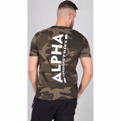 Alpha Industries Backprint Camo Maglietta, multicolore, dimensione XL per uomo