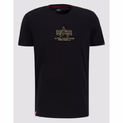 Alpha Industries Basic T ML Foil Print Maglietta, nero, dimensione XS per uomo