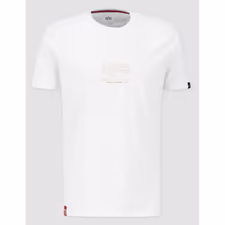 Alpha Industries Basic T ML Foil Print Maglietta, bianco, dimensione XL per uomo