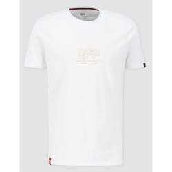 Alpha Industries Basic T ML Foil Print Maglietta, bianco, dimensione XL per uomo