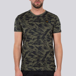 Alpha Industries Tactical Camo T Brushstroke Maglietta, nero-verde, dimensione XL per uomo