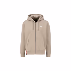 Alpha Industries Basic Felpa con cappuccio con zip, beige, dimensione S per uomo