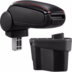 Bracciolo console centrale per: Kia Rio 3. generazione (tipo UB, da 2011) Materiale: Similpelle Colore: nero con cucitura ros ...