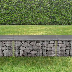 Panchina Gabbione Metallico con Seduta in wpc 100 x 30 x 45 cm - Grigio Pro.tec