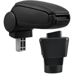 Pro.tec - Bracciolo con mensola - imbottito - nero similpelle - adatto per Toyota Yaris/Vitz (XP13, anno di construzione. 2010-2014, fino a Facelift)