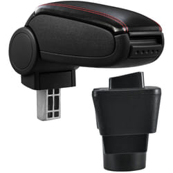 Pro.tec - Bracciolo - con mensola - imbottito - nero con cuciture rosse similpelle