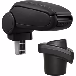 Bracciolo adatto per: Citroen C2 (tempo di produzione 2003–2009) Materiale: Similpelle Colore: Nero con cuciture nere - Appog ...