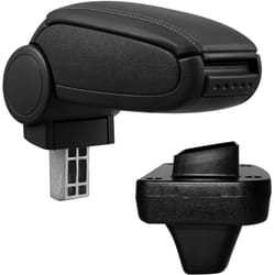 [pro.tec] Bracciolo centrale Opel Astra K - Rivestimento in similpelle nero - con vano portaoggetti
