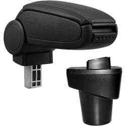 Pro.tec - Bracciolo centrale per Citroën C1 (da 2014-2018) e Peugeot 108 (da 2014-2018) - Rivestimento in similpelle nero con cuciture nere - con