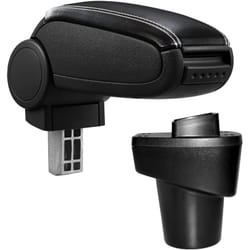 Pro.tec - Bracciolo centrale per Citroën C1 (da 2014-2018) e Peugeot 108 (da 2014-2018) - Rivestimento in similpelle nero con cuciture bianche - con