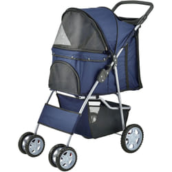 Pro.tec - Passeggino Niceville per Cani e Gatti Fino a 15 kg Carrello Pieghevole - Blu