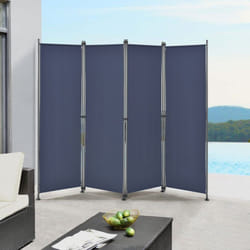 Pro.tec - Paravento / Separè per Uso Esterno / Interno - 215 x 170 cm (LxA) - Divisorio a 4 Pannelli per Giardino/Terrazza Struttura Pieghevole in