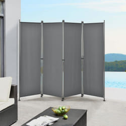 Pro.tec - Paravento / Separè per Uso Esterno / Interno - 215 x 170 cm (LxA) - Divisorio a 4 Pannelli per Giardino/Terrazza Struttura Pieghevole in