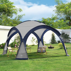 Tenda 'Grästorp' per Eventi - Gazebo con Illuminazione a led Zanzarieri e 2 Pareti Chiudibili - Blu [ Pro.tec