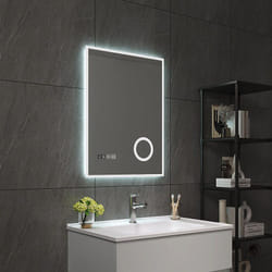 Specchio led da Parete Lizzano Multifunzionale Cornice Bianca 60 x 80 cm Pro.tec