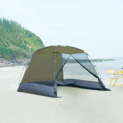 Gazebo da Giardino Beekdaelen con Zanzariere 305 x 305 x 213 cm Grigio / Verde Oliva Pro.tec