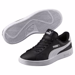 PUMA Smash V2 L JR, Maschio, Bambino, Sneaker alla moda, Nero, Bianco, Monocromatico, Chiusura con lacci